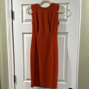 Elegant Sleeveless Orange Dress